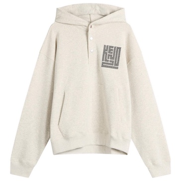 Kenzo Gots Kamon Embroidered Buttoned Hoodie
