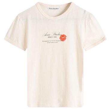 Acne Studios Etza Kiss Business Card Logo Shrunken T-Shirt