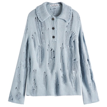 Acne Studios Kummer Natural Cord Mouline Polo Neck Jumper