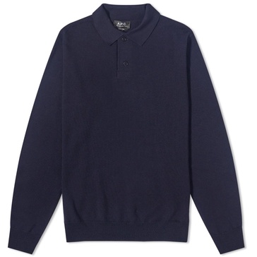 A.P.C. Jerry Long Sleeve Knit Polo