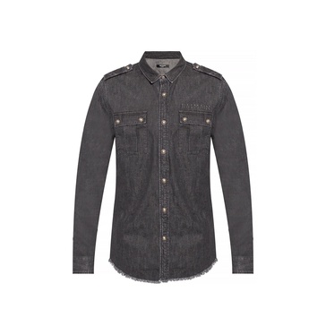Balmain Cotton Denim Shirt Men