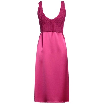 Sleeveless Midi Dress with Knit Top