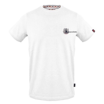 elegant contrast logo cotton men's tee