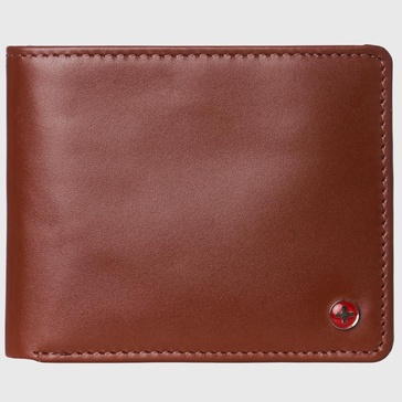 Mens RFID Protected Leather Wallet Center Flip Commuter Bifold 2 ID