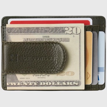 Mens RFID Money Clip Leather Minimalist Wallet Card Case ID Window