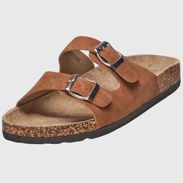 MENS DOUBLE STRAP CASUAL SLIDES FLAT SANDALS