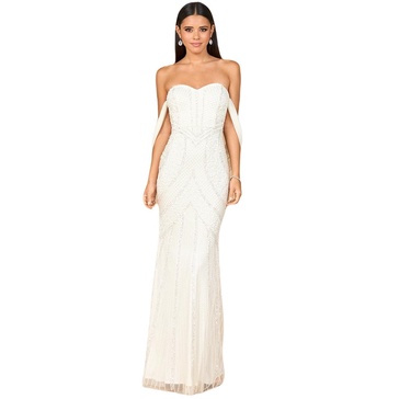 Women's Beaded Gown with Cape Detail