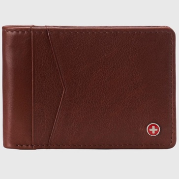 Mens Slimfold Wallet RFID Safe Bifold Genuine Leather ID Window