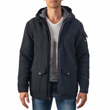 Mens Sherpa Lined Parka Hooded Winter Coat Cargo Utility Jacket