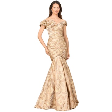 Women's Off Shoulder Brocade Mermaid Gown