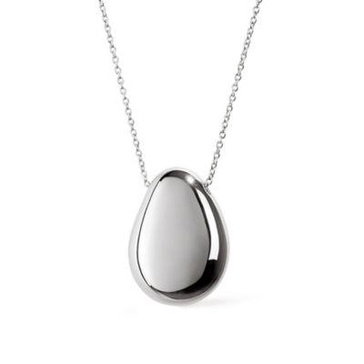 - Silver Pendant Necklace - Pebble Silver