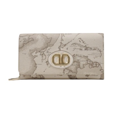 Printed Zip-Around Wallet with Leather Details
