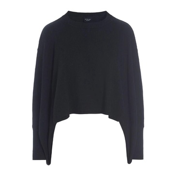Kimono Blouse in Black Wool Blend
