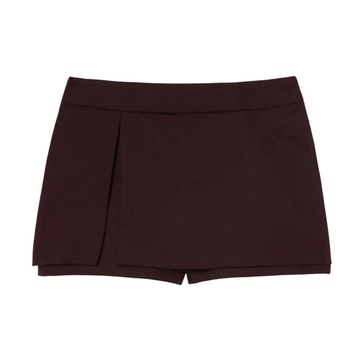 Bordeaux Wool Blend Twill Shorts