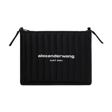 Quilted Black Shoulder Bag with Logo