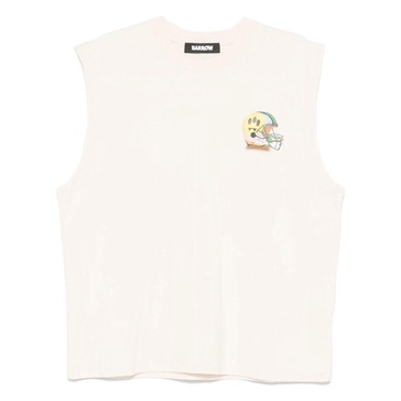 Cotton Crew Neck Sleeveless T-shirt