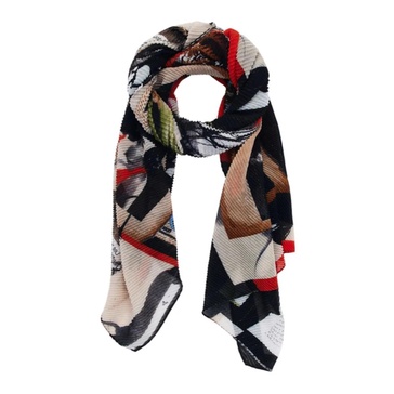 Green Patterned Polyester Scarf