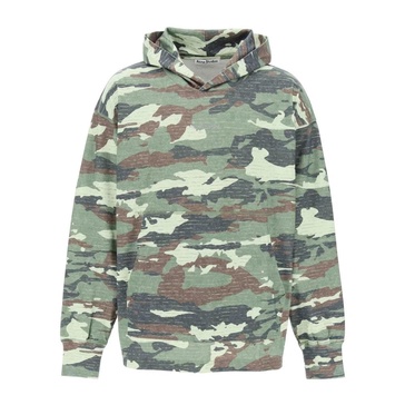 Oversized Camo Sweatshirt with Rhinestone Logo