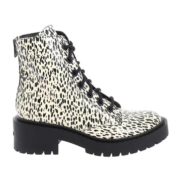 Ecru Lace Up Ankle Boots