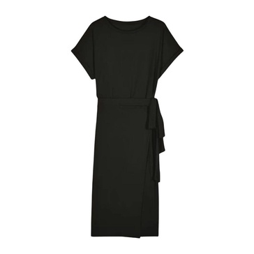 Short Sleeve Midi Dress with Belt