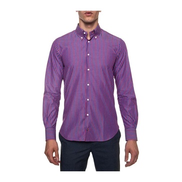 Italian Striped Button-Down Casual Shirt