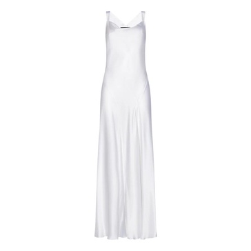 White Satin Dress with Cut-Out Back