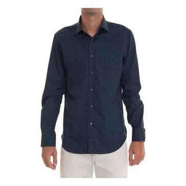 Slim Fit Dress Shirt with Tile Micro Print