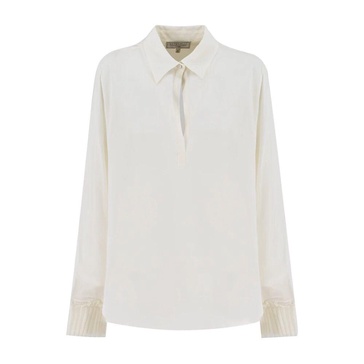 Silk Shirt with Knitted Cuffs