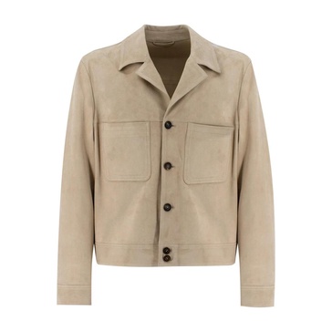 Soft Leather Single-Breasted Jacket