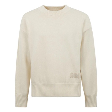 Embroidered logo cotton and wool sweater