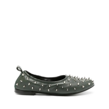 Studded Leather Ballerina Shoes
