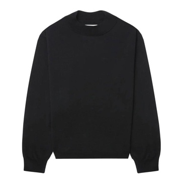 Black Wool Sweater Round Neck