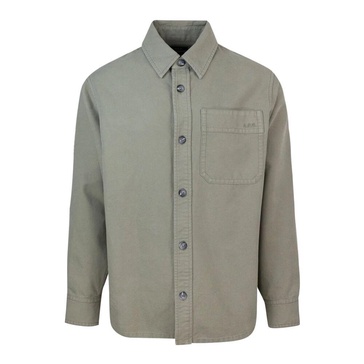 Green Cotton Shirt with Front Buttons