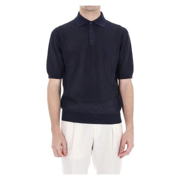 Blue Cotton Polo Shirt