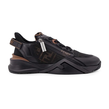 Leather Jacquard Sneakers with FF Detail