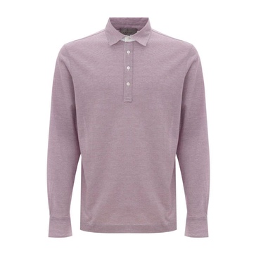 Long Sleeve Pink Polo Shirt
