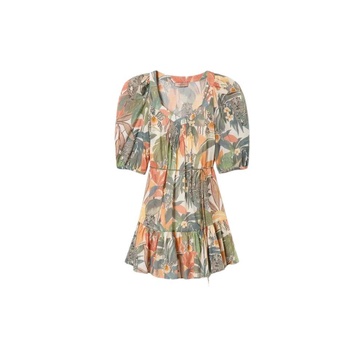 Short Muslin Print Dress
