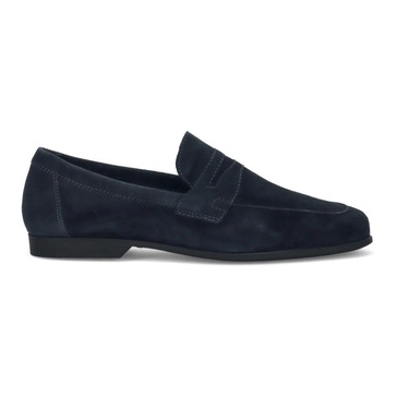 Blue Suede Men's Moccasin Shoes