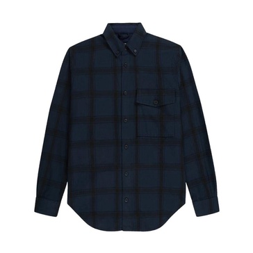 Relaxed Button Hemd Dark Night