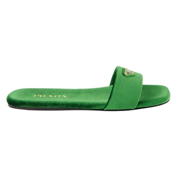 Green Velvet Sandals