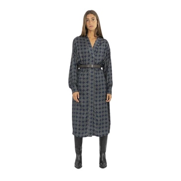 Fantasy Dress with V-Neck and Belt