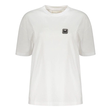 Ribbed Cotton T-shirt with Logo Patch