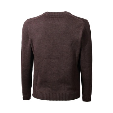 Dark Brown Wool Crew-Neck Sweater