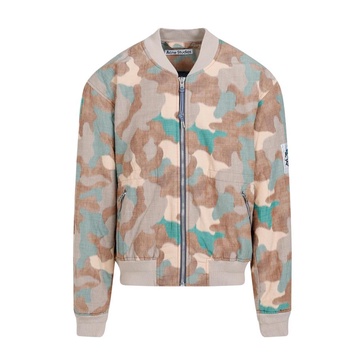 Multicolour Camouflage Bomber Jacket