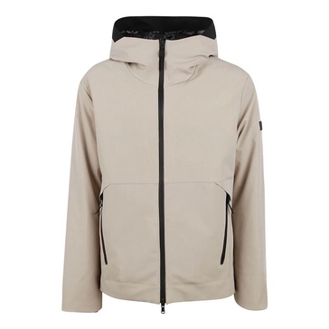Soft Shell Short Coat with Fixed Hood