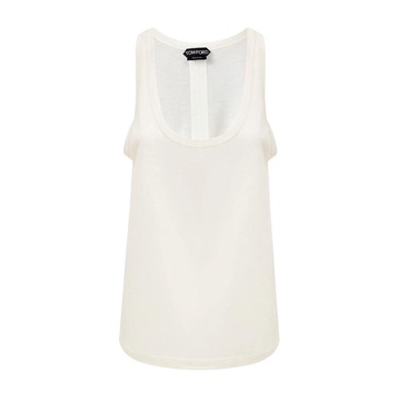 Silk Sleeveless Top in White
