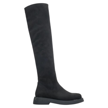Women`s Black Velour Knee-High Boots Estro ER00113851