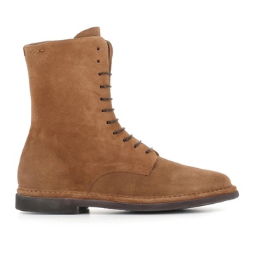 Suede Ankle Boots Brown Zip Closure