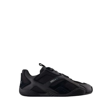 Black Leather Sneakers - Round Toe