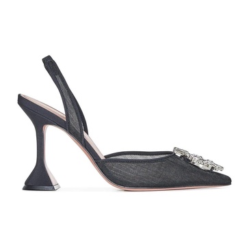 Black Mesh Starburst Pumps